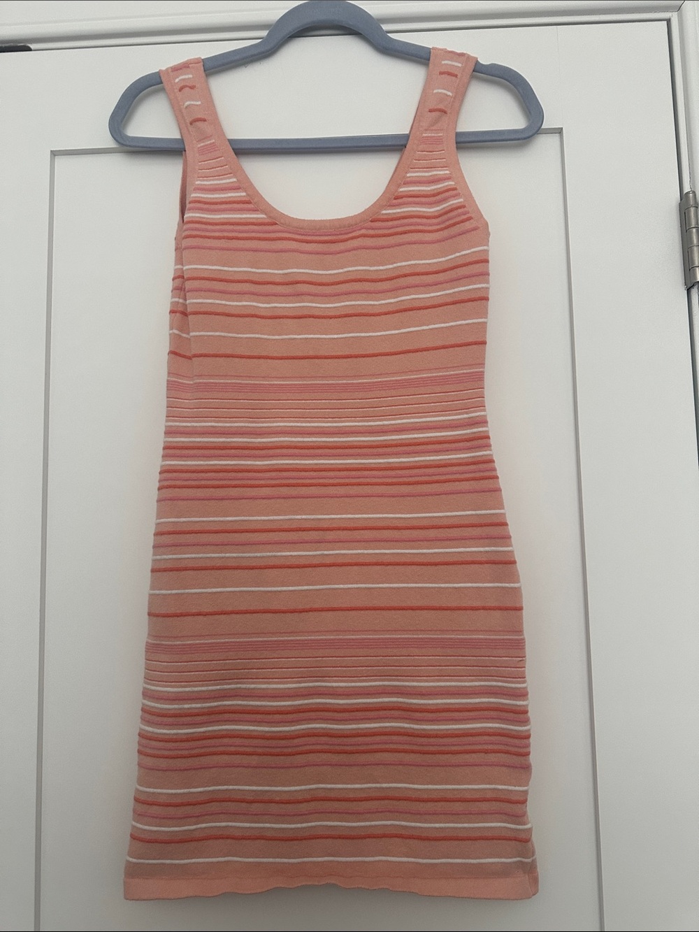 Sleeveless Striped Mini Dress in Peach & Coral